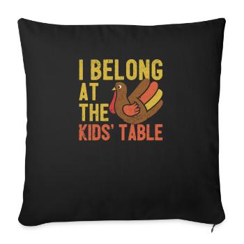 Drôle de dinde Main Thanksgiving J’appartiens - Housse de coussin décorative 45 x 45 cm - noir - Devant