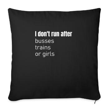 Witziger Spruch für Singles - lustig alleinstehend - Sofakissenbezug 45 x 45 cm - Schwarz - Vorne