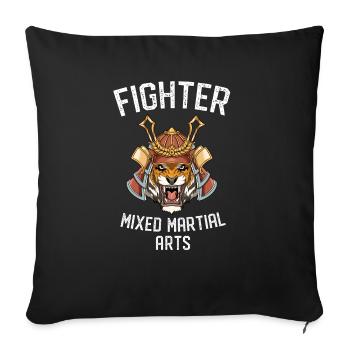 MMA Kämpfer Tiger Samurai Mixed Martial Arts - Sofakissenbezug 45 x 45 cm - Schwarz - Vorne