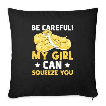 Banana Ball Python Watch Out My Girl Can - Sofa pillowcase 17,3'' x 17,3'' (45 x 45 cm) - black - Front