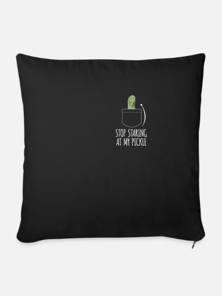 Brusttasche Essiggurke Shirt Geschenk - Sofakissenbezug 45 x 45 cm - Schwarz
