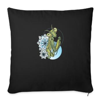 Praying Mantis I Mantis Insect Motif - Sofa pillowcase 17,3'' x 17,3'' (45 x 45 cm) - black - Front