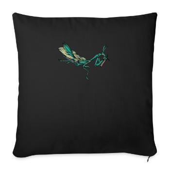 Praying Mantis I Mantis Insect Motif - Sofa pillowcase 17,3'' x 17,3'' (45 x 45 cm) - black - Front