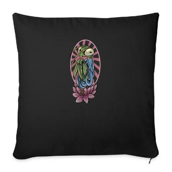 Praying Mantis I Mantis Insect Motif - Sofa pillowcase 17,3'' x 17,3'' (45 x 45 cm) - black - Front