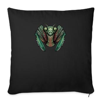 Praying Mantis I Mantis Insect Motif - Sofa pillowcase 17,3'' x 17,3'' (45 x 45 cm) - black - Front