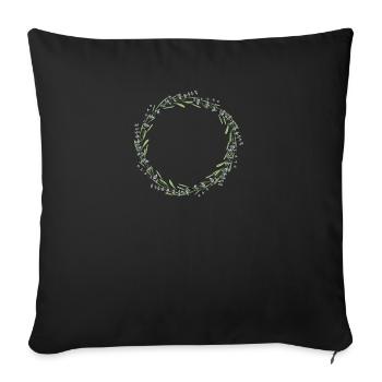 Lavender I Team Bride Fleur Couronne Mariage Boho - Housse de coussin décorative 45 x 45 cm - noir - Devant