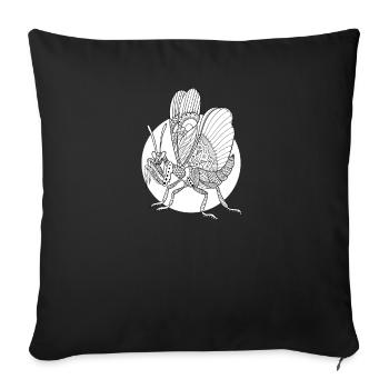 Praying Mantis I Mantis Insect Motif - Sofa pillowcase 17,3'' x 17,3'' (45 x 45 cm) - black - Front