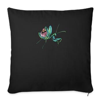 Praying Mantis I Mantis Insect Motif - Sofa pillowcase 17,3'' x 17,3'' (45 x 45 cm) - black - Front