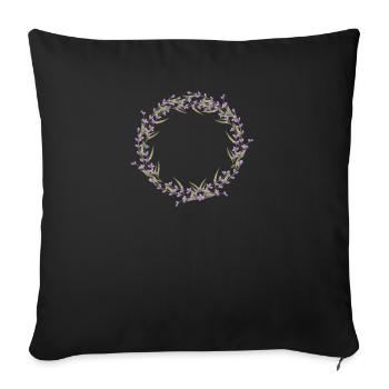 Lavender I Team Bride Flower Wreath Wedding Boho - Sofa pillowcase 17,3'' x 17,3'' (45 x 45 cm) - black - Front