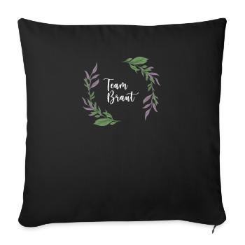Lavender I Team Bride Flower Wreath Wedding Boho - Sofa pillowcase 17,3'' x 17,3'' (45 x 45 cm) - black - Front