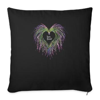 Lavender I Team Bride Flower Wreath Wedding Boho - Sofa pillowcase 17,3'' x 17,3'' (45 x 45 cm) - black - Front