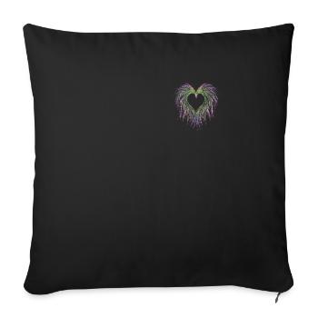 Lavender I Team Bride Flower Wreath Wedding Boho - Sofa pillowcase 17,3'' x 17,3'' (45 x 45 cm) - black - Front