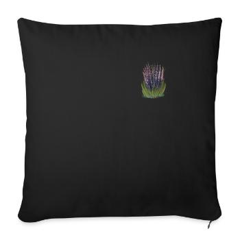 Lavender I Team Bride Flower Wreath Wedding Boho - Sofa pillowcase 17,3'' x 17,3'' (45 x 45 cm) - black - Front
