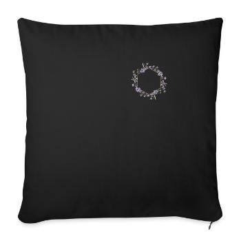 Lavender I Team Bride Fleur Couronne Mariage Boho - Housse de coussin décorative 45 x 45 cm - noir - Devant