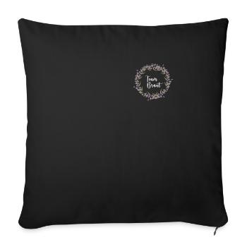 Lavender I Team Bride Fleur Couronne Mariage Boho - Housse de coussin décorative 45 x 45 cm - noir - Devant