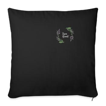 Lavender I Team Bride Flower Wreath Wedding Boho - Sofa pillowcase 17,3'' x 17,3'' (45 x 45 cm) - black - Front
