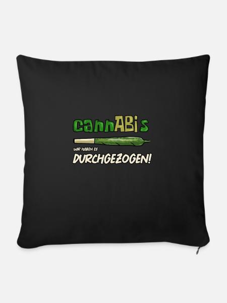 Cannabis Abi - Sofakissenbezug 45 x 45 cm - Schwarz