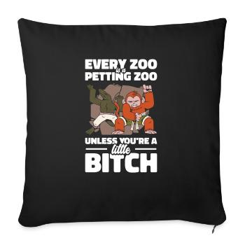 Gardien de zoo Caresser des animaux sauvages Gardiens de zoo - Housse de coussin décorative 45 x 45 cm - noir - Devant