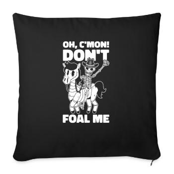 Halloween Cowboy Skelett Fohlen Reiten - Sofakissenbezug 45 x 45 cm - Schwarz - Vorne