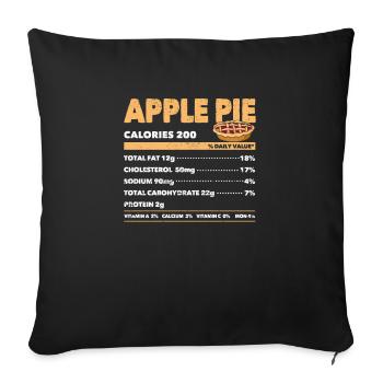 Apple Pie Nutrition Facts Funny Thanksgiving - Sofa pillowcase 17,3'' x 17,3'' (45 x 45 cm) - black - Front
