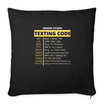 Lustiger Senioren-SMS-Code-Design Opa - Sofakissenbezug 45 x 45 cm - Schwarz - Vorne