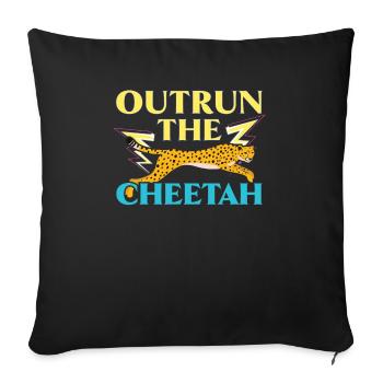 Outrun The Cheetah Wildlife Animal Zookeeper - Sofa pillowcase 17,3'' x 17,3'' (45 x 45 cm) - black - Front