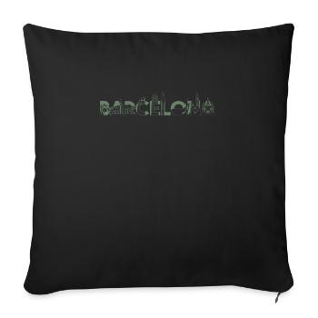 Barcelona Skyline Tshirt - Housse de coussin décorative 45 x 45 cm - noir - Devant