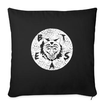 BEAST Cool Vintage Wolf Lover Designs T-Shirt - Sofa pillowcase 17,3'' x 17,3'' (45 x 45 cm) - black - Front