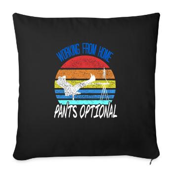 Travailler à partir de pantalons Fantaisies rétro amusantes en option - Housse de coussin décorative 45 x 45 cm - noir - Devant