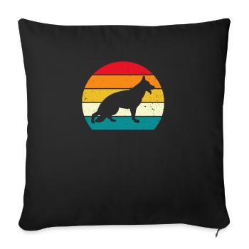 German Shepherd Retro, Vintage Style - Sofa pillowcase 17,3'' x 17,3'' (45 x 45 cm) - black - Front