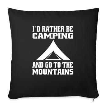 Camping Motorhome Gift Camp Camping Caravan - Sofa pillowcase 17,3'' x 17,3'' (45 x 45 cm) - black - Front