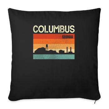 Columbus Georgia - Sofa pillowcase 17,3'' x 17,3'' (45 x 45 cm) - black - Front