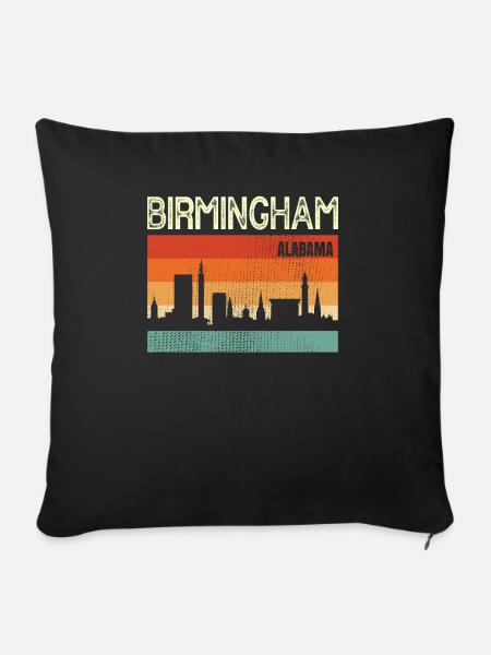 Birmingham, Alabama - Sofakissenbezug 45 x 45 cm - Schwarz