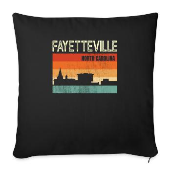 Fayetteville North Carolina - Sofa pillowcase 17,3'' x 17,3'' (45 x 45 cm) - black - Front