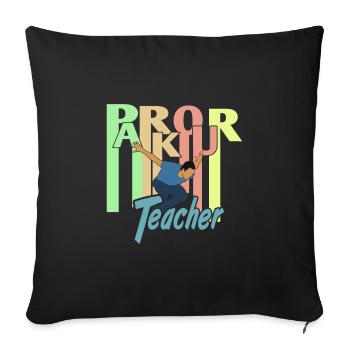 Retro PARKOUR Teacher Awesome Teacher Designs - Sofa pillowcase 17,3'' x 17,3'' (45 x 45 cm) - black - Front