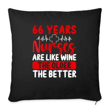 66 Year Old Nurse Appreciation Wine 66 Birthday - Sofakissenbezug 45 x 45 cm - Schwarz - Vorne