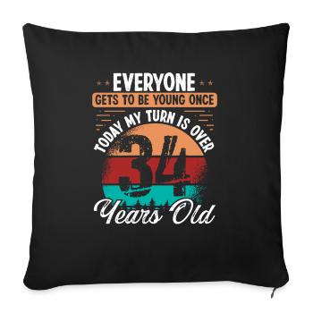 34 Year Old Birthday Idea for Men 34 Birthday - Sofa pillowcase 17,3'' x 17,3'' (45 x 45 cm) - black - Front