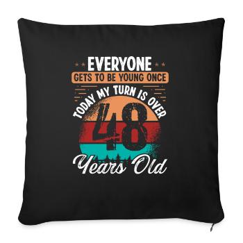 Idée d’anniversaire de 48 ans pour hommes 48 anniversaires - Housse de coussin décorative 45 x 45 cm - noir - Devant