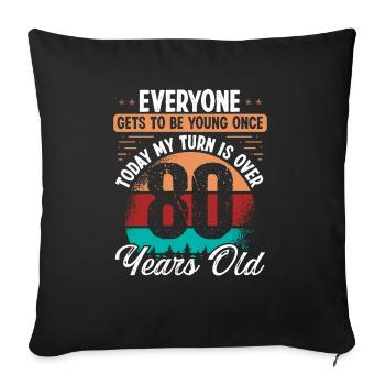 Idée d’anniversaire de 80 ans pour les hommes de 80 ans - Housse de coussin décorative 45 x 45 cm - noir - Devant