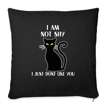 Cadeau de chats mignons pour les chats misanthropes - Housse de coussin décorative 45 x 45 cm - noir - Devant