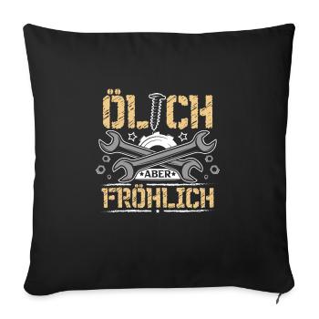 Olich aber Fröhlich - Sofakissenbezug 45 x 45 cm - Schwarz - Vorne