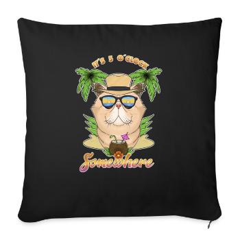 It Is 5 OClock Somewhere Drinking Exotic - Sofa pillowcase 17,3'' x 17,3'' (45 x 45 cm) - black - Front