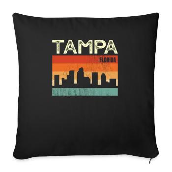 Tampa Florida - Sofa pillowcase 17,3'' x 17,3'' (45 x 45 cm) - black - Front