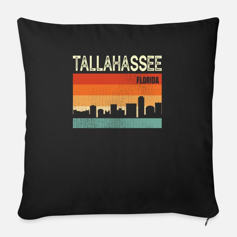 Tallahassee Floride - Housse de coussin décorative 45 x 45 cm - noir
