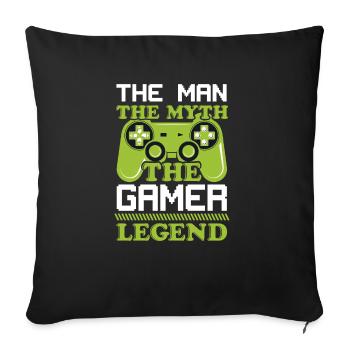 Man Myth Gamer - Sofakissenbezug 45 x 45 cm - Schwarz - Vorne