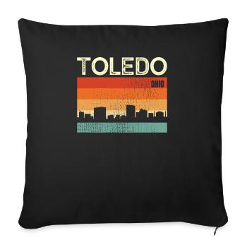 Toledo Ohio - Sofakissenbezug 45 x 45 cm - Schwarz - Vorne