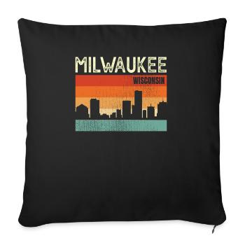 Milwaukee Wisconsin - Sofa pillowcase 17,3'' x 17,3'' (45 x 45 cm) - black - Front