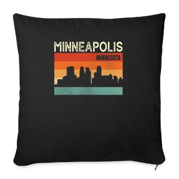 Minneapolis, Minnesota - Sofakissenbezug 45 x 45 cm - Schwarz - Vorne