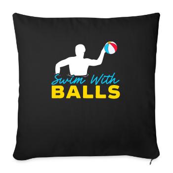 Swim With Balls Inflatable Sphere Water Ball - Sofa pillowcase 17,3'' x 17,3'' (45 x 45 cm) - black - Front