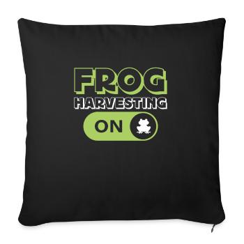 Frog Harvesting Mode On Frogs Catch Frog Hunters - Sofa pillowcase 17,3'' x 17,3'' (45 x 45 cm) - black - Front